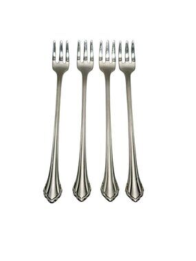 Oneida Community Clarette Cocktail Seafood Oyster Forks Stainless Flatware 4 pcs